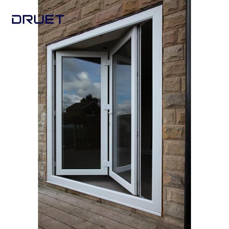 aluminum bi-folding window glazed accordion windows low cost custom UPVC foldable windows