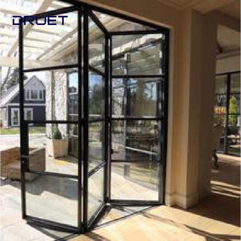 DRUET Midcentury Folding Doors Windproof Competitive Price Partition Wall PVC Folding Door Fold Slide Door