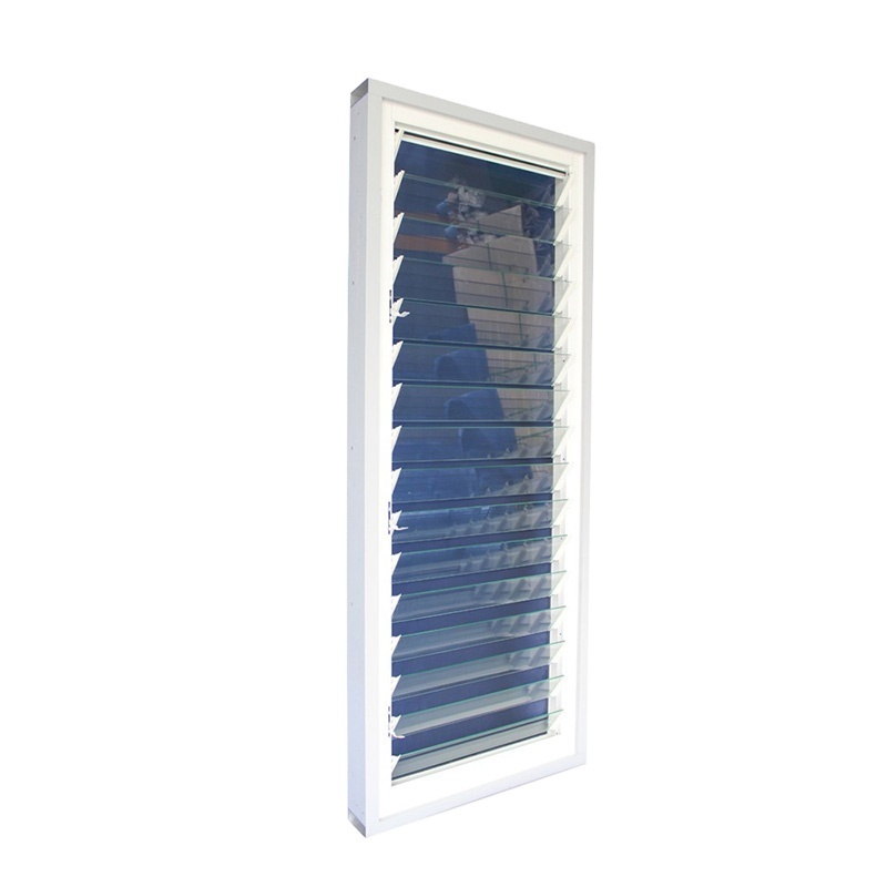 glass jalousie window  White Aluminium Frame Fixed Adjustable Louver Glass Jalousie Windows