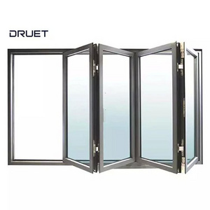 Modern Design Multi Functions Folding Glass Windows horizontal folding window aluminum folding windows for home