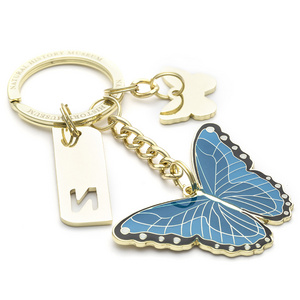 Metal Custom Keychain animal butterfly shaped keychain for christmas gift