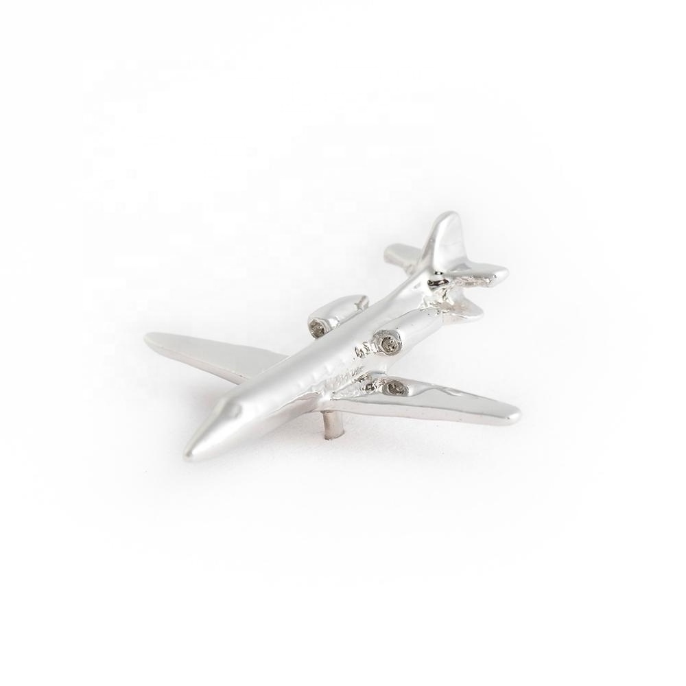 Factory supply custom made 3D plane metal pin badge