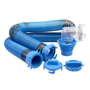 10ft Sewer Hose for RV Camper Sewer Hose Extension Kit with Swivel Fitting Includes 90 Degree Clear View Sewer Adapter