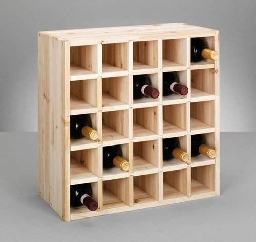 Countertop Stackable Free Standing Unpainted Wood Whiskey Wine Storage Cabinet