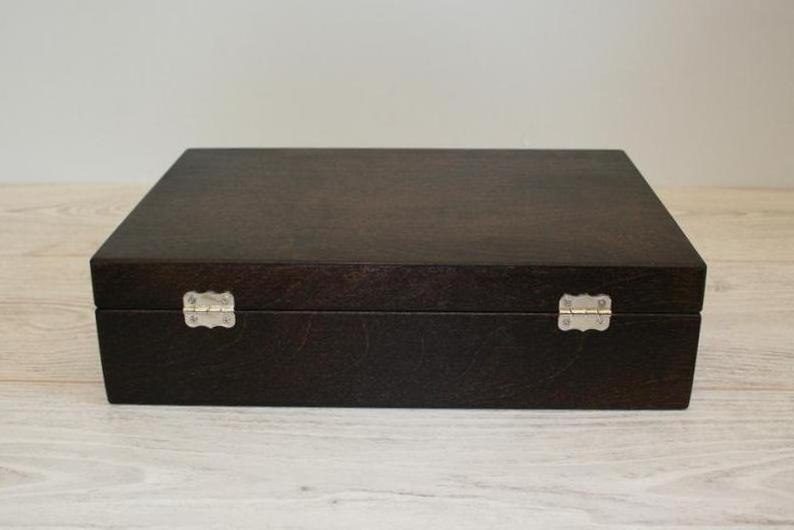 Personalized  Antique Dark Brown 12 Compartments Wooden Gift Packaging Box For Tea