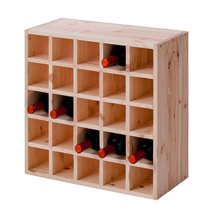 Countertop Stackable Free Standing Unpainted Wood Whiskey Wine Storage Cabinet