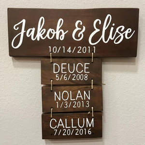 Personalized Reclaimed Antique Wood Wall Decor Wooden Family Name Sign For Gift