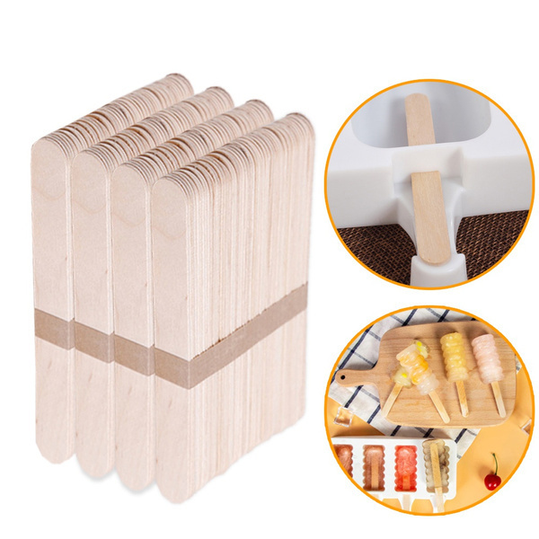 Wholesale cheap environmental protection birch 114mm wooden sticks natural color wooden toys wooden ice cream stick