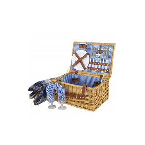 Low Price Westminster 2 Person Wooden Wicker Picnic Basket Set