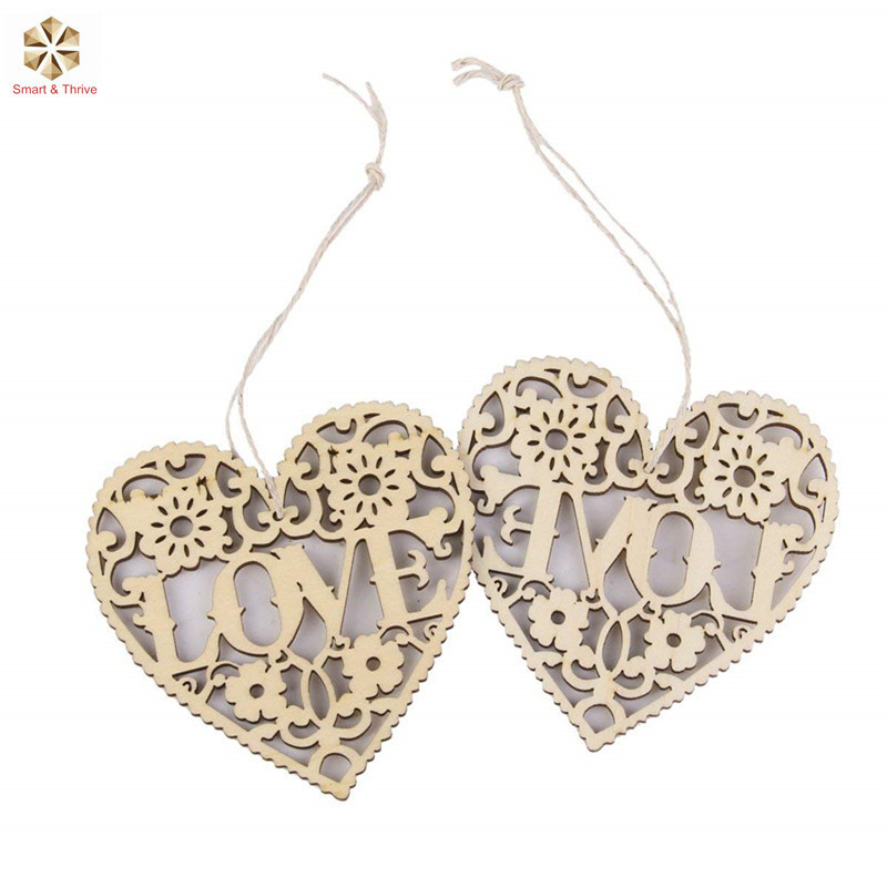 Wholesale Handy Wedding Decorative Tinksky Heart Wooden Art Craft