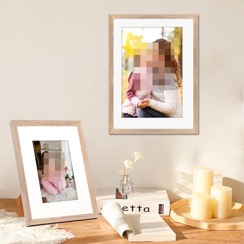 Factory wholesale customized family 4x6 5x7 8x10 natural oak wall wood photo frame picture frame