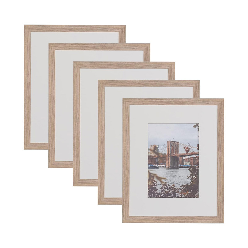 Factory wholesale customized family 4x6 5x7 8x10 natural oak wall wood photo frame picture frame