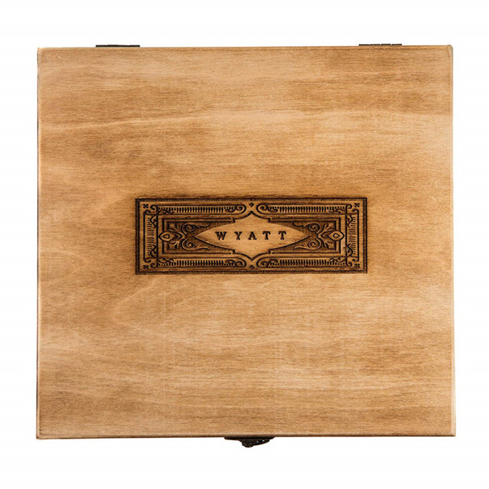 Custom groomsmen laser engraving vintage personalized cigar box wood cigar holder