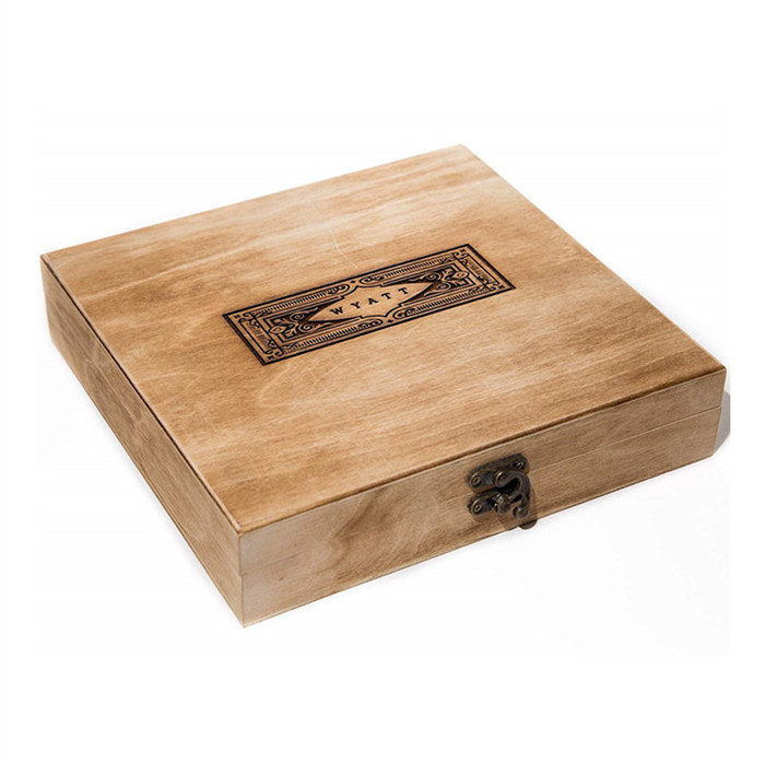 Custom groomsmen laser engraving vintage personalized cigar box wood cigar holder