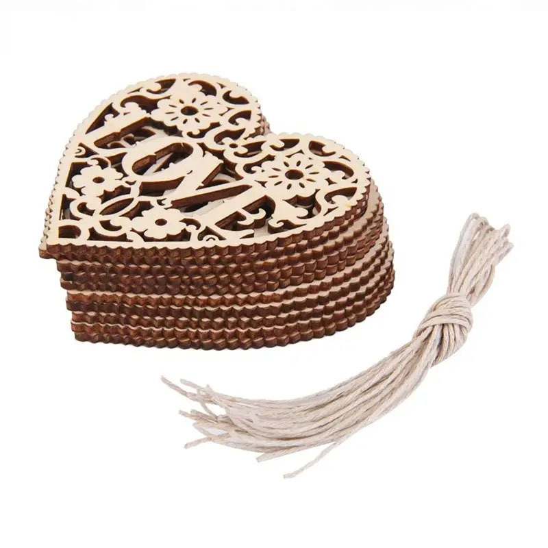 Wholesale Handy Wedding Decorative Tinksky Heart Wooden Art Craft