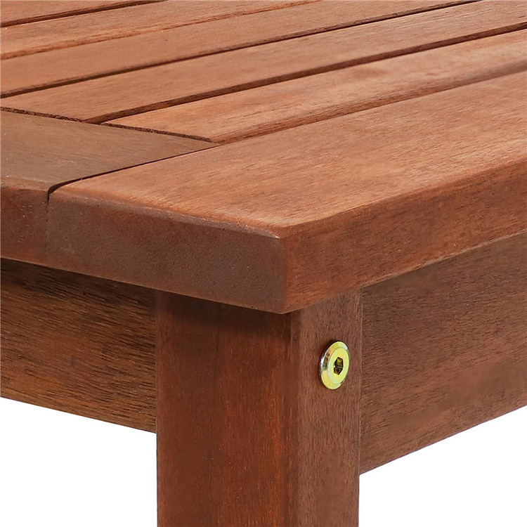 Wood Side Table with Teak Oil Finish Modern Square Outdoor Table Perfect Accent for The Patio, Balcony, Front Porch or Garde