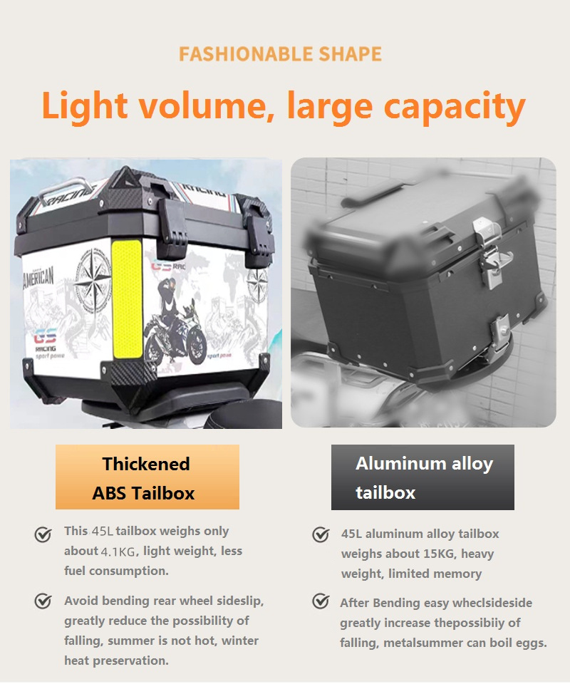 ABS delivery box insulation back trunk 36L/45L electric motorcycle scooter tail box PP rear box