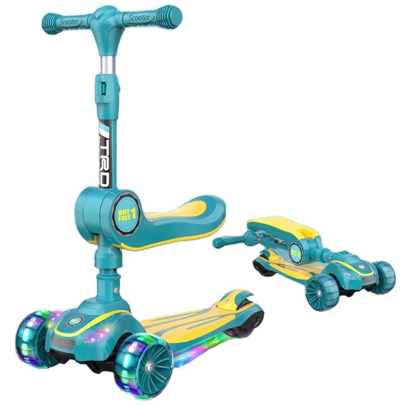 JXB Baby Three 3 Wheel Kick Scooter for Kids Cheap Big Wheels Kids No Pedal Kick Scooter