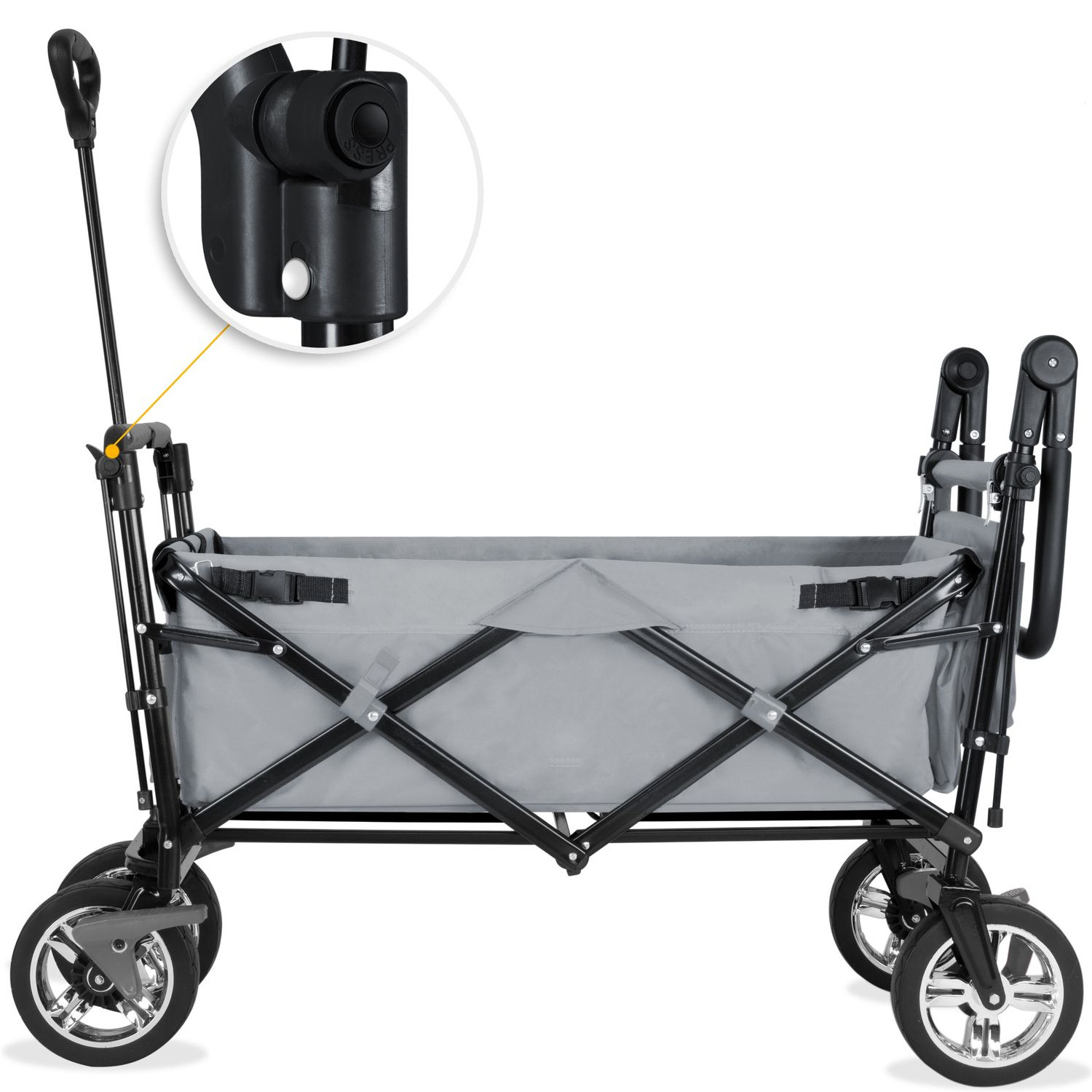 JXB All Terrain Foldable Wagon Stroller With Canopy Stroller Camping Trolley Wagon