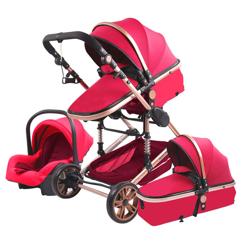 JXB Christmas EN1888 Wholesale Baby Stroller 3 in 1 Good Quality  New Design Black Luxury Baby Carriage For Sale