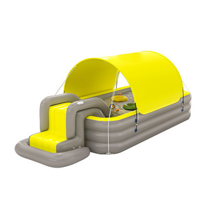 JXB Automatic Swimming Pool for Kids and Adults Inflatable with Canopy Slide Swimming Pool Inflatable