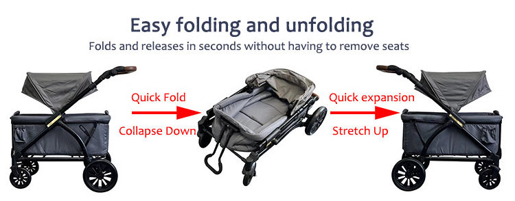 JXB Baby Foldable With Canopy 2 Kid Face To Face 2 Seats Folding Stroller Wagon Stroller