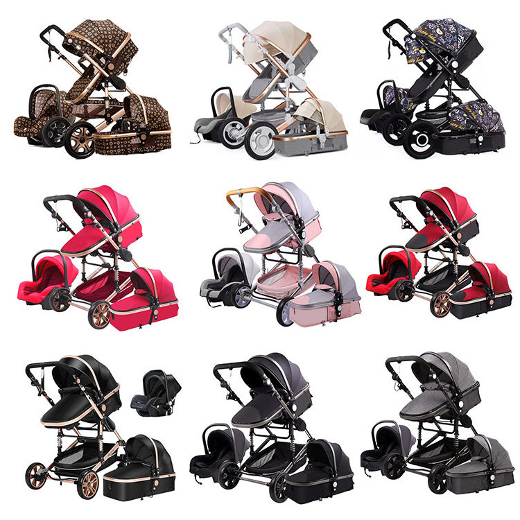 JXB Christmas EN1888 Wholesale Baby Stroller 3 in 1 Good Quality  New Design Black Luxury Baby Carriage For Sale