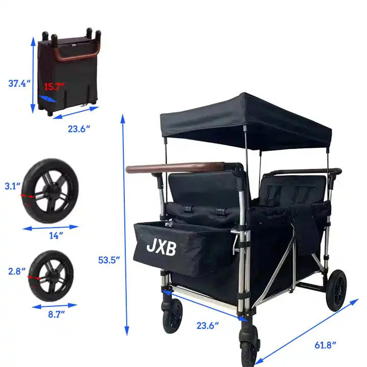 JXB Mobility Disabled Adult Stroller-wagon Jogger Train Wagon Stroller 4 Seater