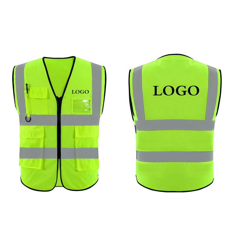 High Visibility Security Clothing Reflective Safety Vest for Women Men with Pockets Zipper Front