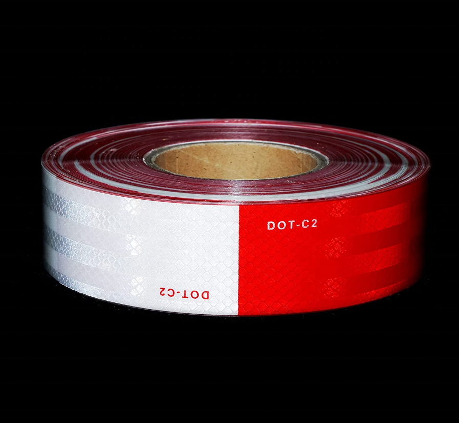 Cheap DOT C2 Reflective Self-Adhesive Safety Sticker Tape Red White Retro reflective Conspicuity Marking Tape For Trailer Truck