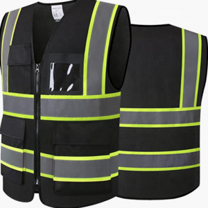 Reflective High Visibility Construction Safety Vest for Men Women with Pockets Zipper