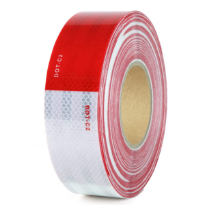 Cheap DOT C2 Reflective Self-Adhesive Safety Sticker Tape Red White Retro reflective Conspicuity Marking Tape For Trailer Truck