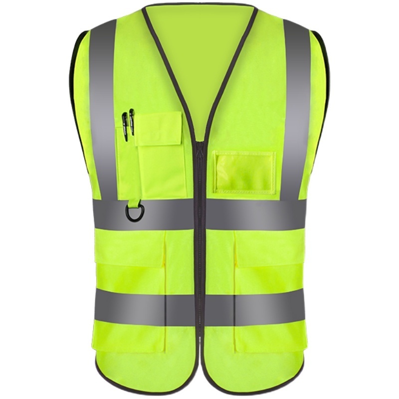 High Visibility Security Clothing Reflective Safety Vest for Women Men with Pockets Zipper Front