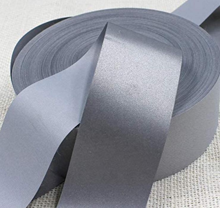 Grey Reflective Material Fabric, High light sew on reflective tape for Clothing vest jacket