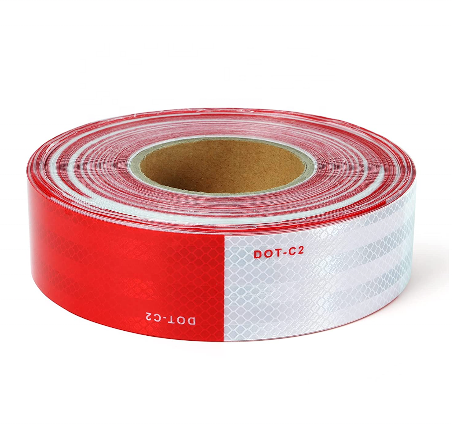 Cheap DOT C2 Reflective Self-Adhesive Safety Sticker Tape Red White Retro reflective Conspicuity Marking Tape For Trailer Truck