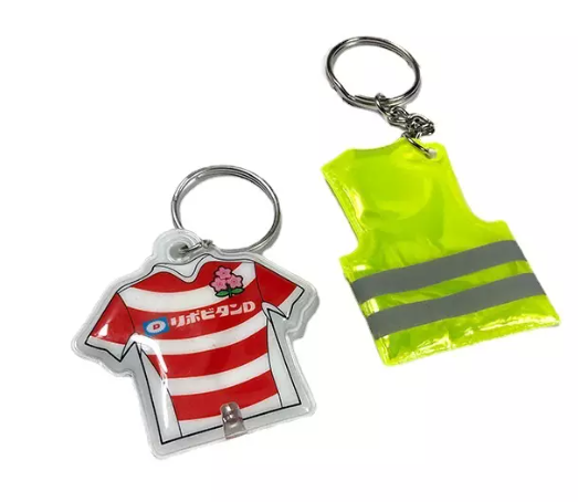 Customized reflective PVC keychain, plastic reflector, soft promotional PVC reflective key chains