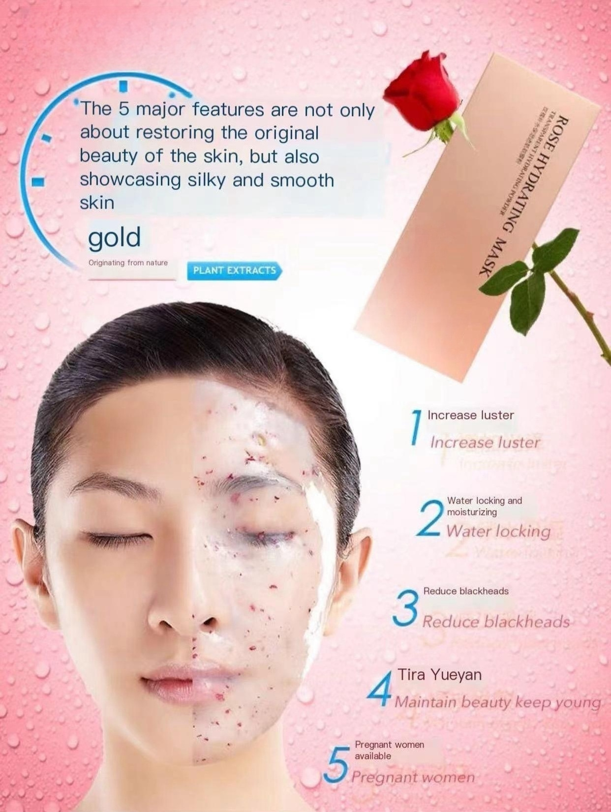 Korea face rubber mask peel off petal powder facial jelly mask powder hyaluronic acid jelly face mask powder