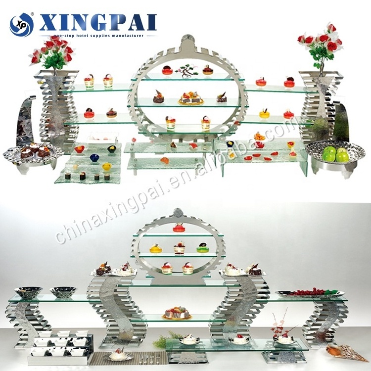 XINGPAI wedding buffet display catering equipment stainless steel buffet food display stand