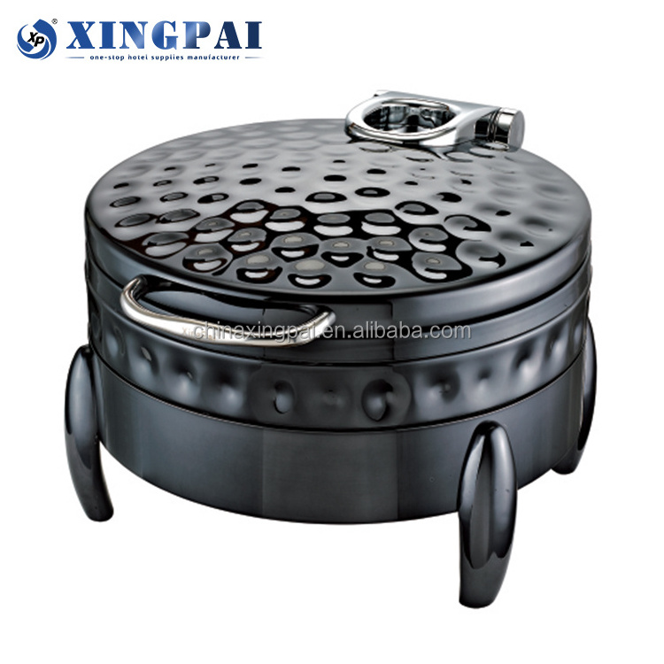 XINGPAI chafing dish catering equipment hammered round chafing dish electric buffet food warmer with steel lid