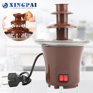 XINGPAI wedding event large electric commercial chocolate fountain stainless steel 3 tiers chocolate waterfall fountain