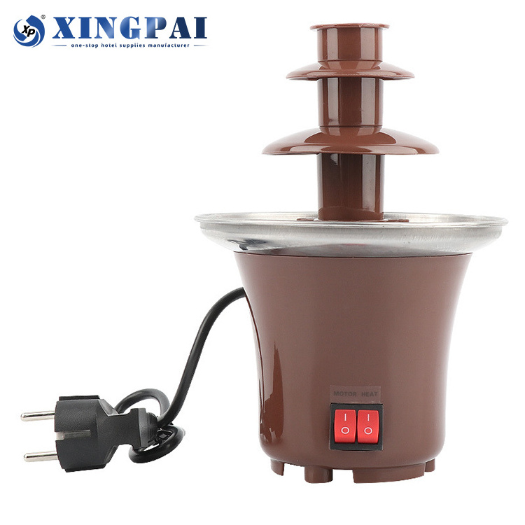 XINGPAI wedding event large electric commercial chocolate fountain stainless steel 3 tiers chocolate waterfall fountain