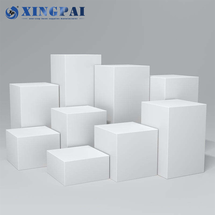 XINGPAI Hotel Supplies Rectangle Clear Display Cube Food Table White Acrylic Catering Buffet Risers For Food Display