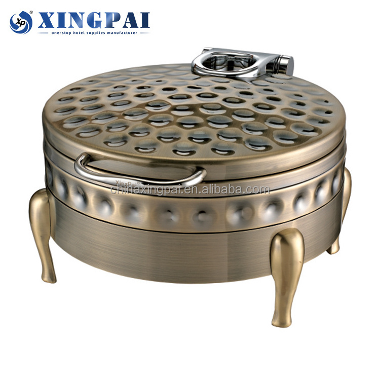 XINGPAI chafing dish catering equipment hammered round chafing dish electric buffet food warmer with steel lid