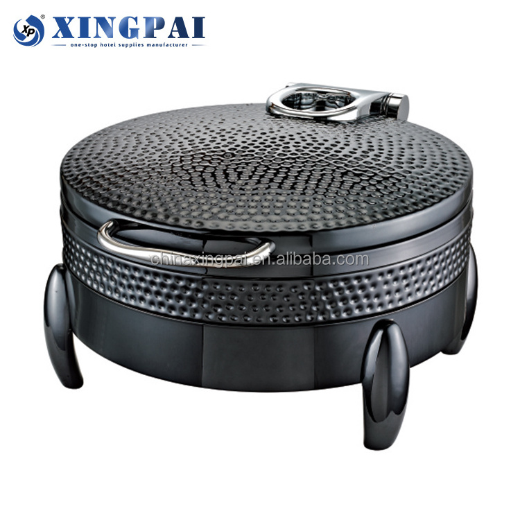 XINGPAI chafing dish catering equipment hammered round chafing dish electric buffet food warmer with steel lid