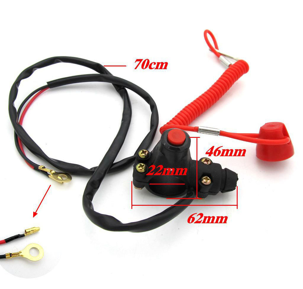 Motorcycle Engine Switch Tether Lanyard Emergency Kill Stop Handlebar Push Button for ATV Motorcycle Switches  Interruptor de