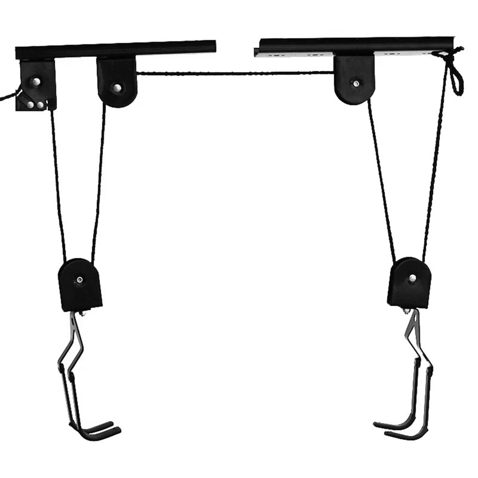 Bicycle Hoist Garage Storage Bike Lift Pulley System with 60kg Bearing Overhead Bike Rack Heavy Duty Ceiling Bicycle Hanger