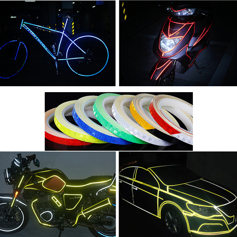 1cm*8m Car Styling Reflective Stripe Tape DIY Stickers Automotive Bike Body Motorcycle Wheel Hub Stripe Decal Safety Warning