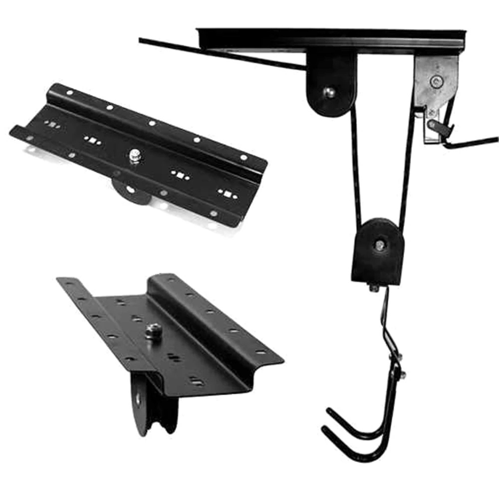 Bicycle Hoist Garage Storage Bike Lift Pulley System with 60kg Bearing Overhead Bike Rack Heavy Duty Ceiling Bicycle Hanger