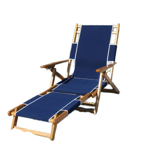 Heavy-Duty Modern Luxury Adjustable Wood Folding Sun Lounger Outdoor Furniture Recliner Chaise Lounge Chair for Pool Beach Patio