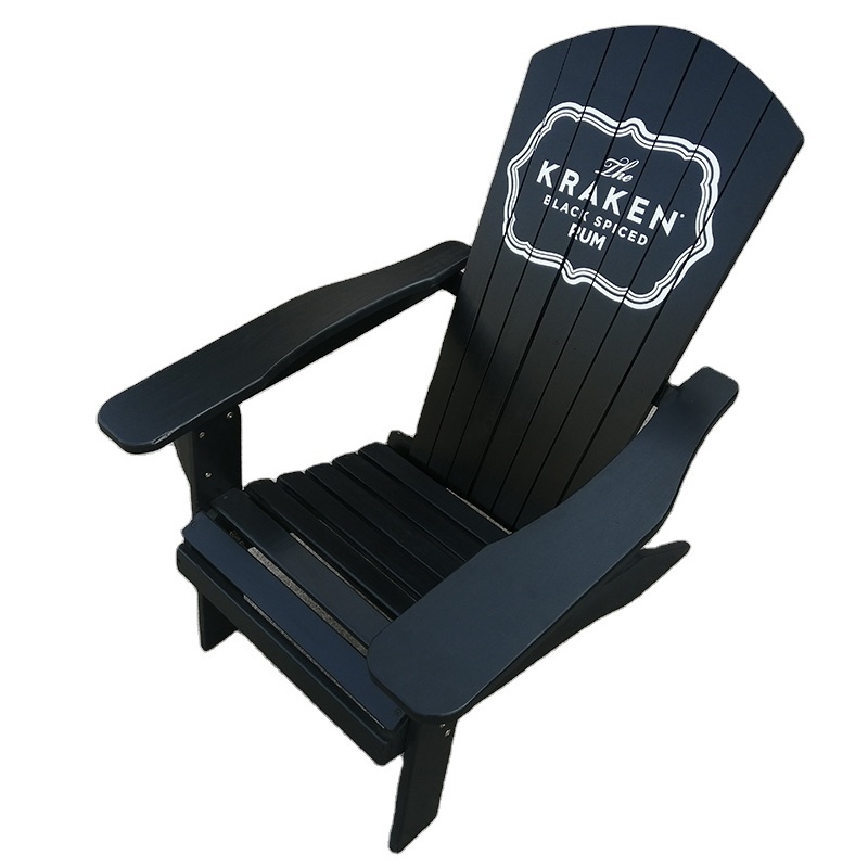 Wholesale Modern Adirondack Chairs Solid Wood Furniture from China Durable HDPE Garden Swing Chair Relaxing Black Outdoor Indoor